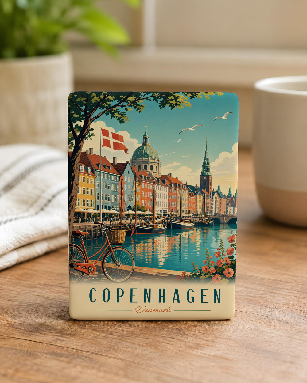 Denmark Fridge Magnet, Denmark Souvenir Magnet, Denmark Travel Gift, Scandinavian Country Magnet, Copenhagen Magnet