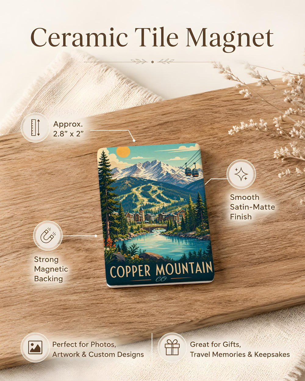 Copper Mountain Colorado Fridge Magnet, Copper Mountain CO Souvenir Magnet, Ski Resort Mountain Town Vacation Keepsake Gift