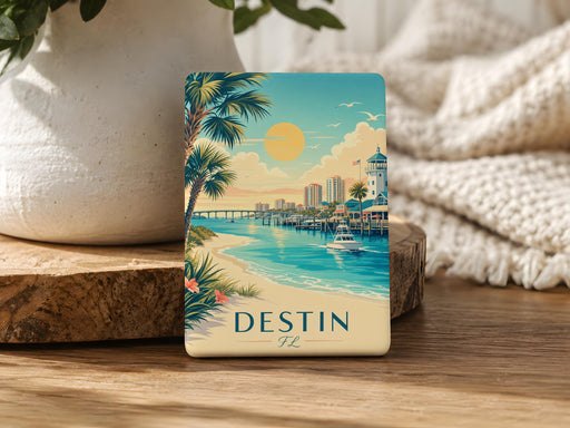Destin Florida Fridge Magnet, Destin FL Souvenir Magnet, Beach Vacation Travel Gift, Coastal Gulf Coast Keepsake Magnet