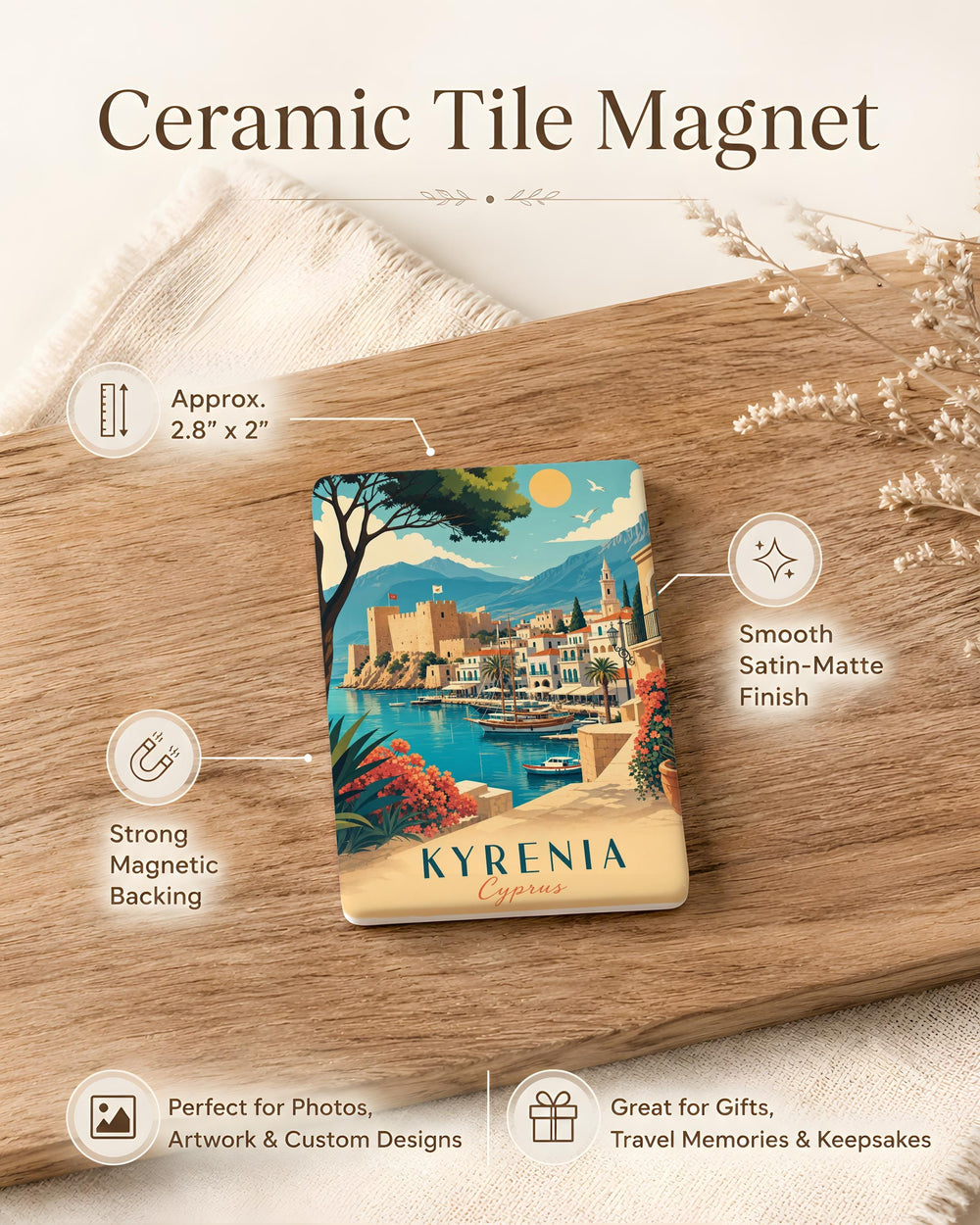 Cyprus Fridge Magnet, Cyprus Souvenir Magnet, Cyprus Travel Gift, Cyprus Island Keepsake, Cyprus Map Magnet