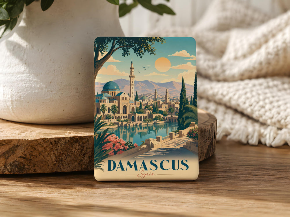 Damascus Syria Fridge Magnet, Damascus City Souvenir Magnet, Syria Travel Gift, Damascus Landmark Magnet, Middle East Keepsake Magnet