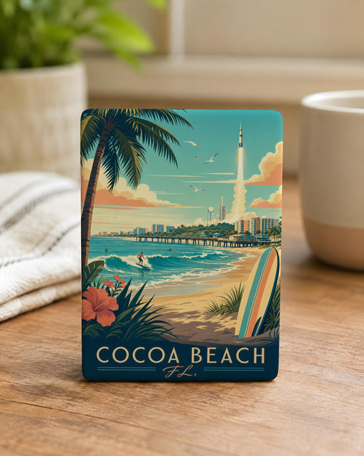 Cocoa Beach Florida Fridge Magnet, Cocoa Beach FL Souvenir Magnet, Space Coast Vacation Travel Gift Magnet