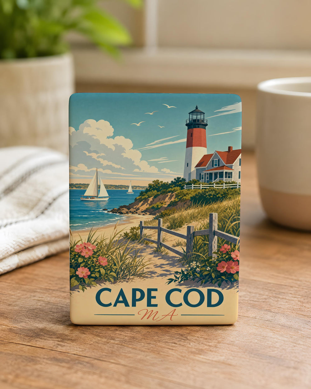 Cape Cod MA Fridge Magnet, Cape Cod Massachusetts Souvenir Magnet, Coastal New England Travel Keepsake, Cape Cod Gift