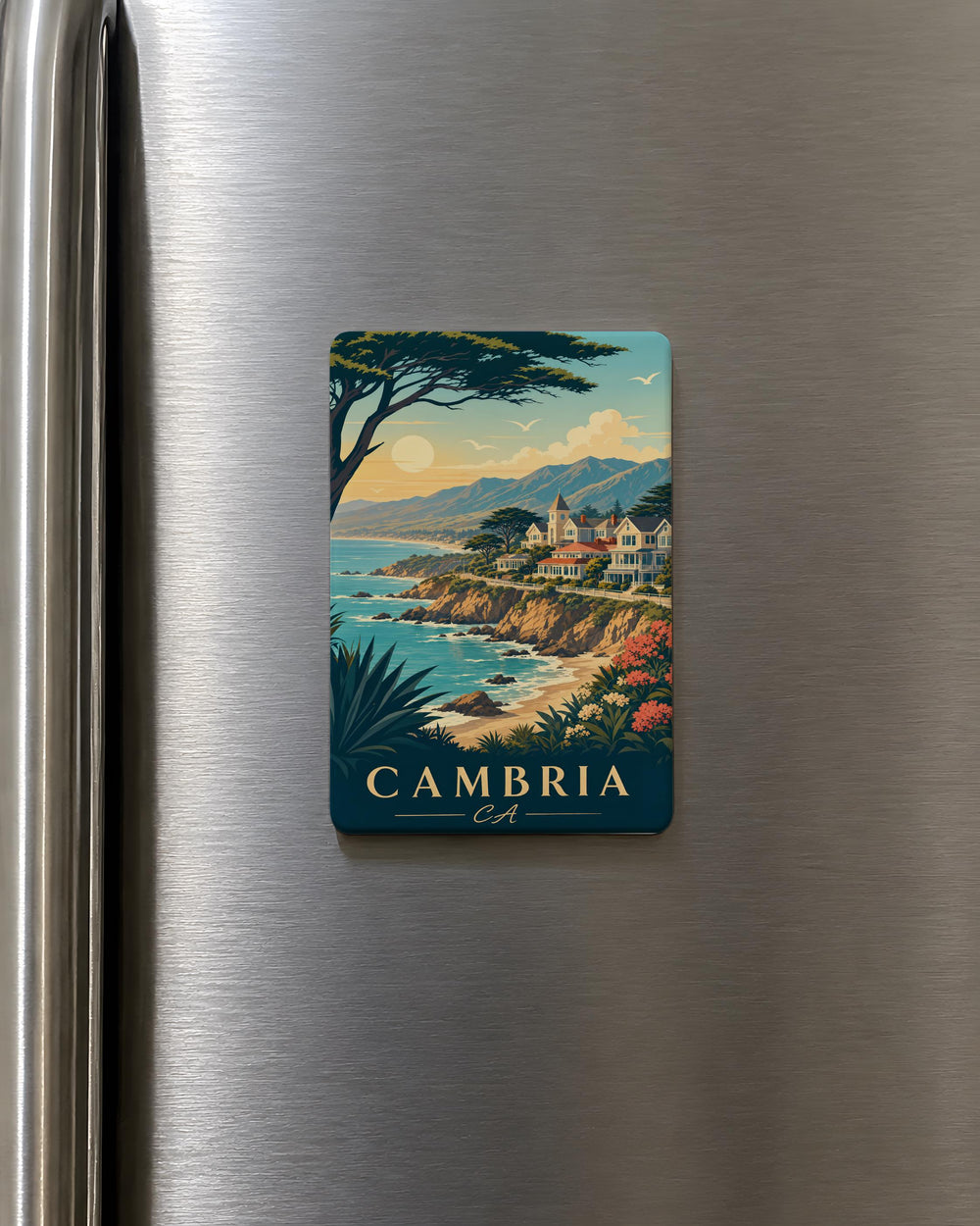 Cambria CA Fridge Magnet, Cambria California Souvenir Magnet, Central Coast Travel Keepsake, Coastal Town Gift