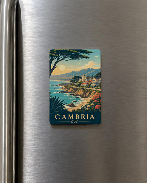 Cambria CA Fridge Magnet, Cambria California Souvenir Magnet, Central Coast Travel Keepsake, Coastal Town Gift