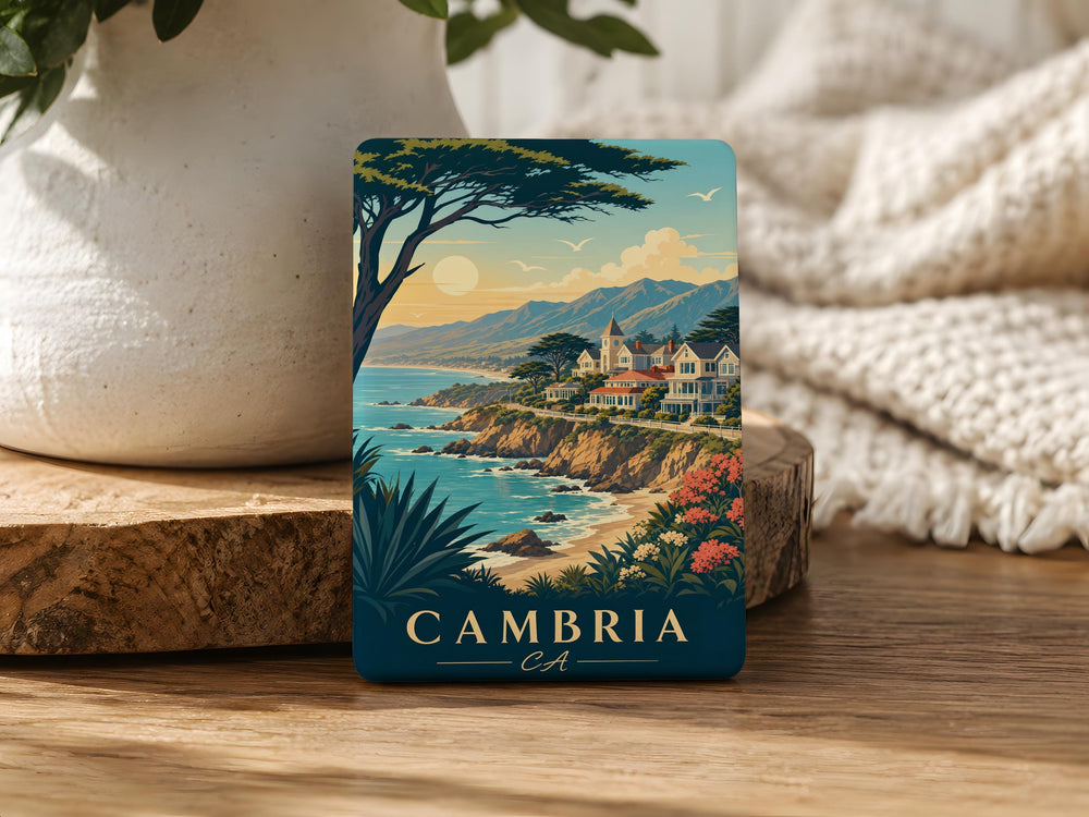 Cambria CA Fridge Magnet, Cambria California Souvenir Magnet, Central Coast Travel Keepsake, Coastal Town Gift