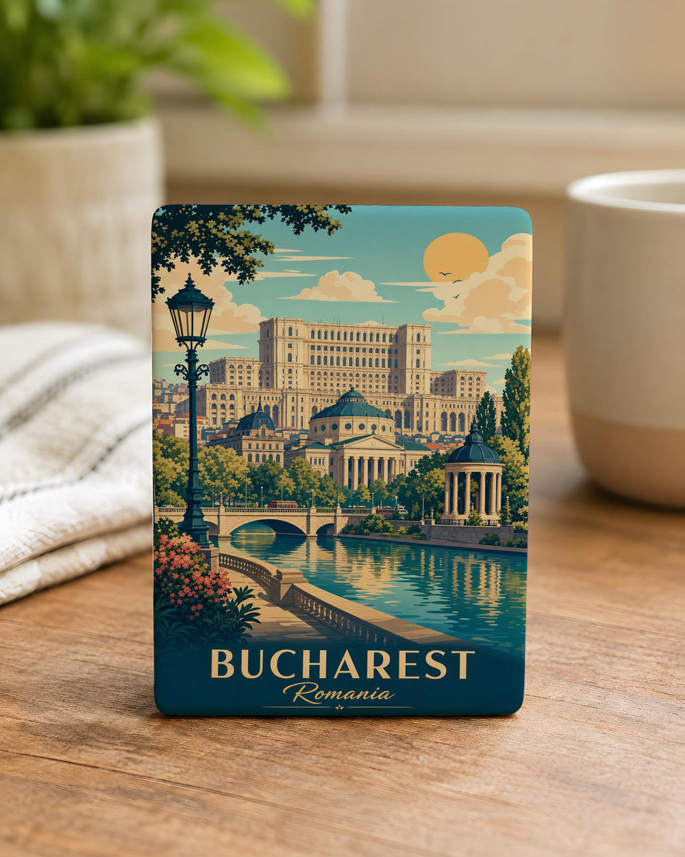 Bucharest Romania Fridge Magnet, Bucharest City Souvenir Magnet, Romania Travel Gift, Bucharest Landmark Magnet, Vacation Keepsake