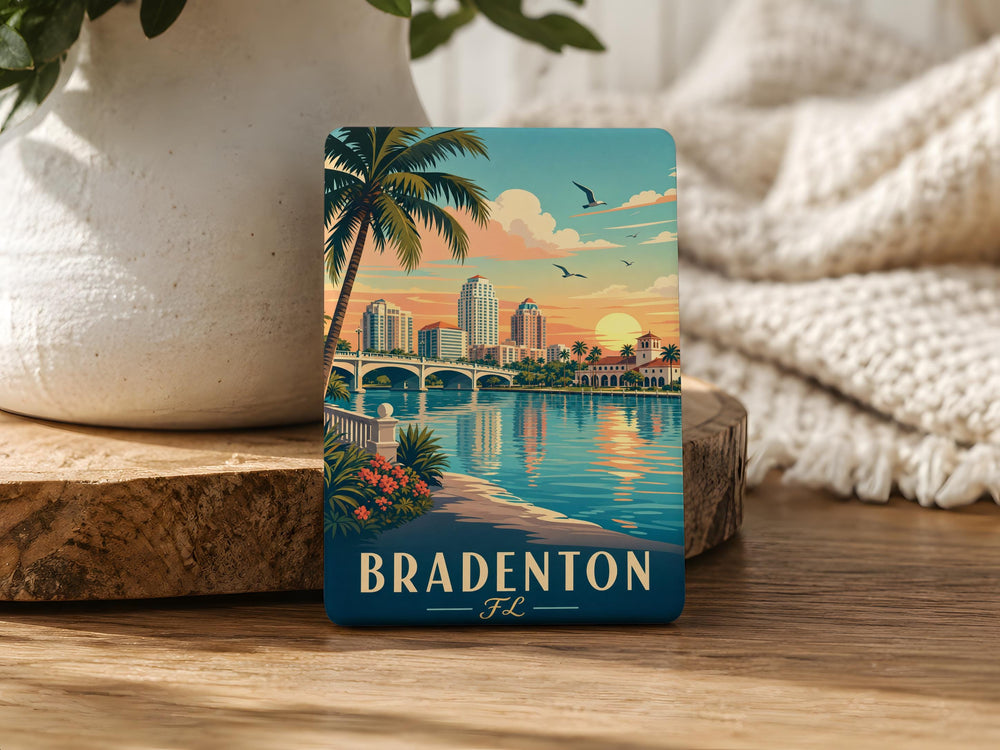 Bradenton Florida Fridge Magnet, Bradenton FL Souvenir Magnet, Florida Gulf Coast Travel Keepsake Magnet