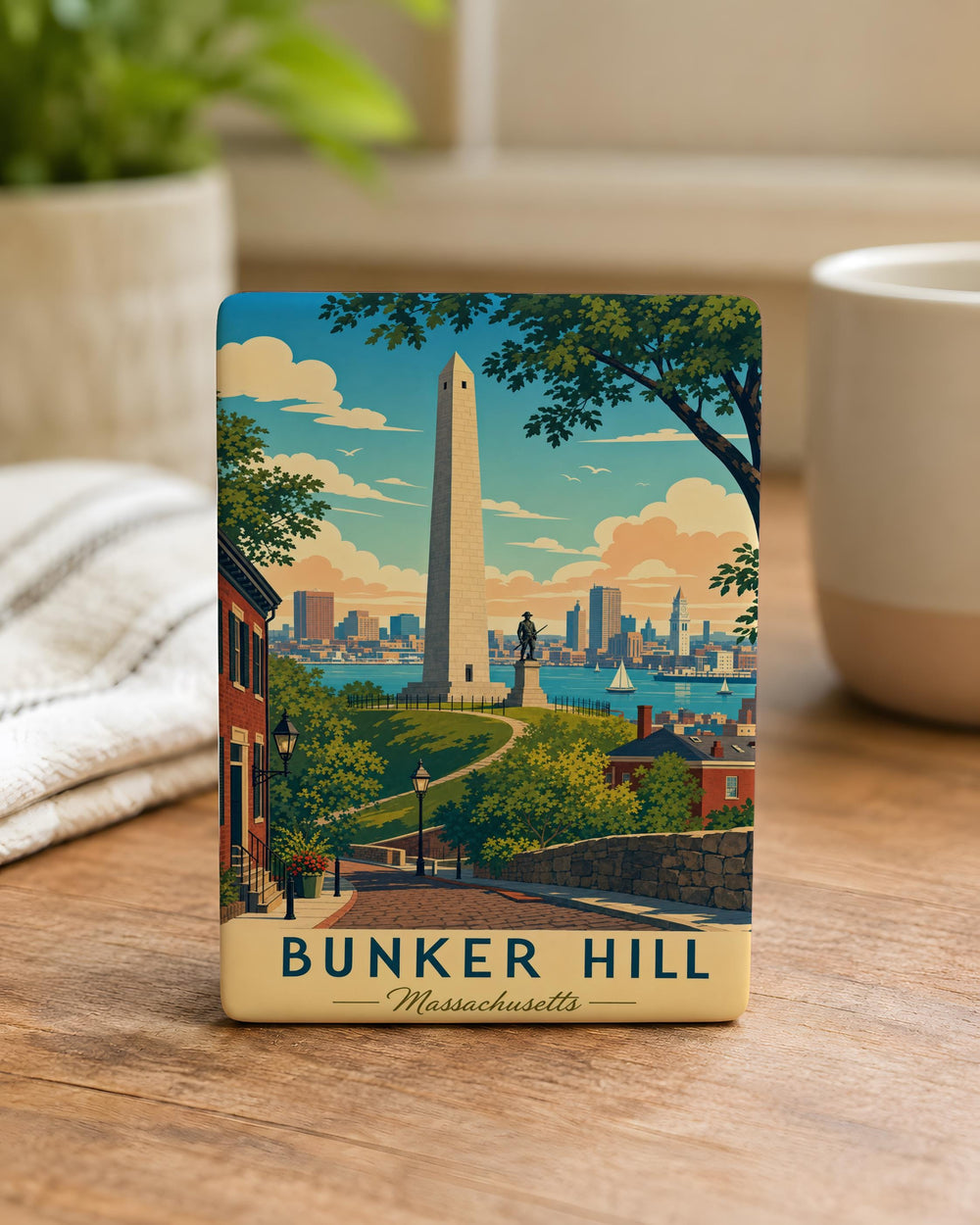 Bunker Hill Fridge Magnet, Boston Monument Souvenir Magnet, American Revolution Historic Landmark Kitchen Decor Gift