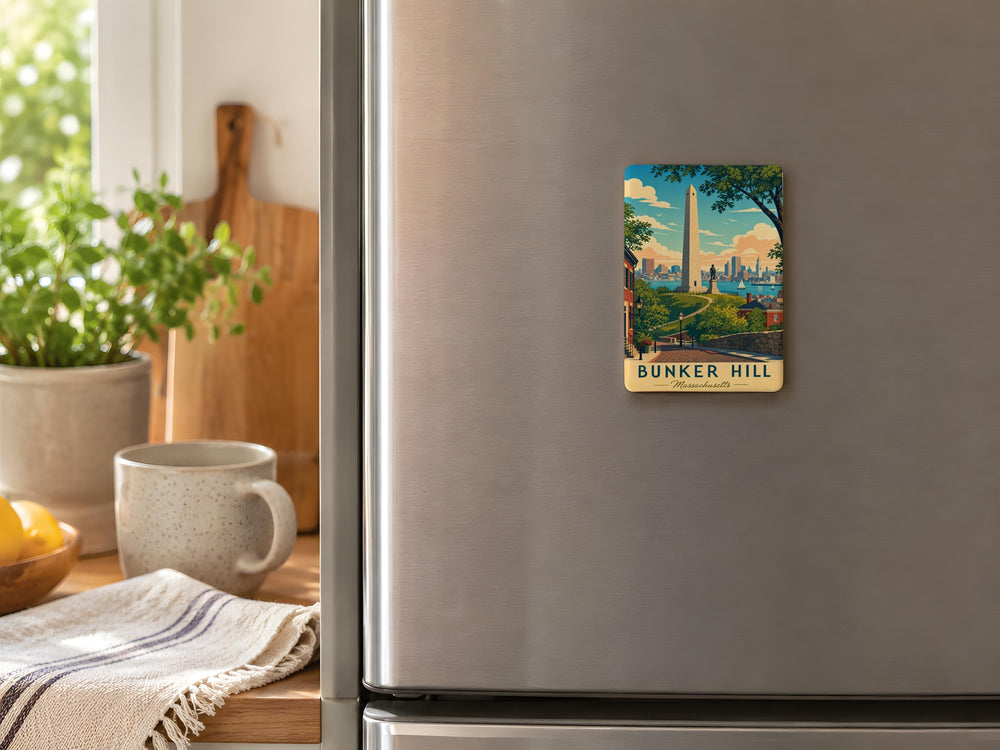 Bunker Hill Fridge Magnet, Boston Monument Souvenir Magnet, American Revolution Historic Landmark Kitchen Decor Gift