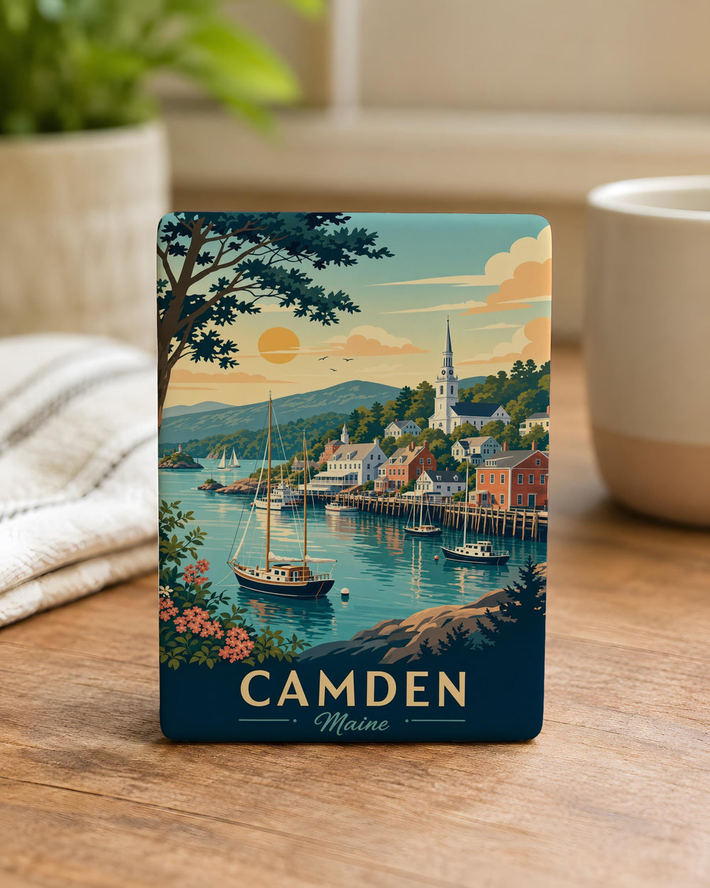 Camden Maine Fridge Magnet, Camden ME Souvenir Magnet, Maine Coastal Town Travel Gift, New England Vacation Keepsake