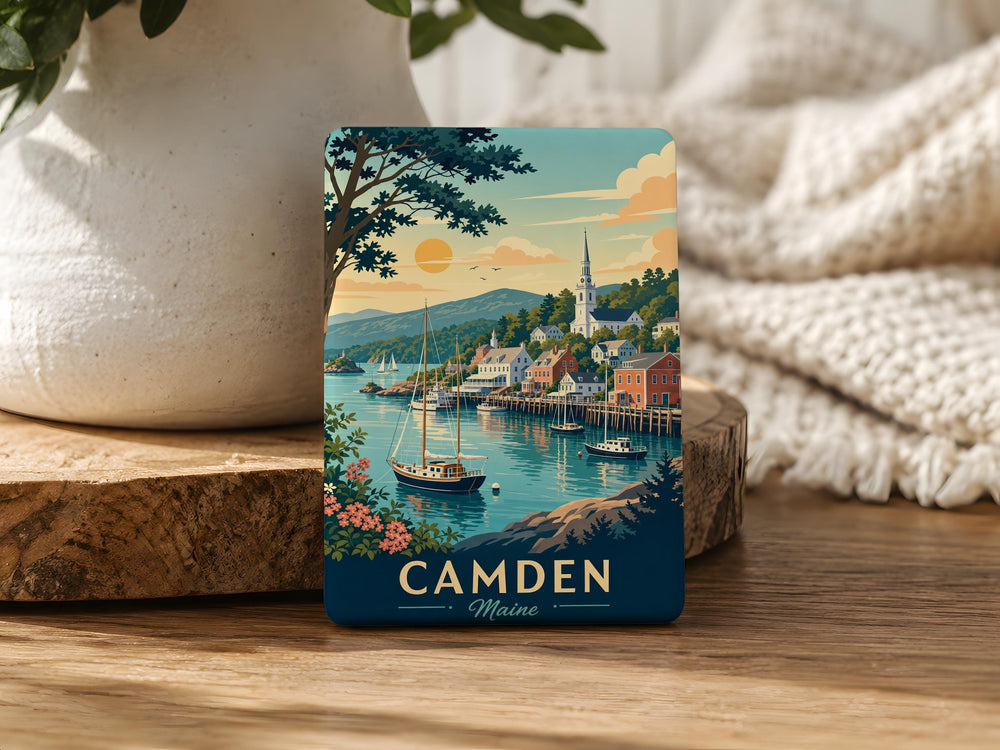 Camden Maine Fridge Magnet, Camden ME Souvenir Magnet, Maine Coastal Town Travel Gift, New England Vacation Keepsake