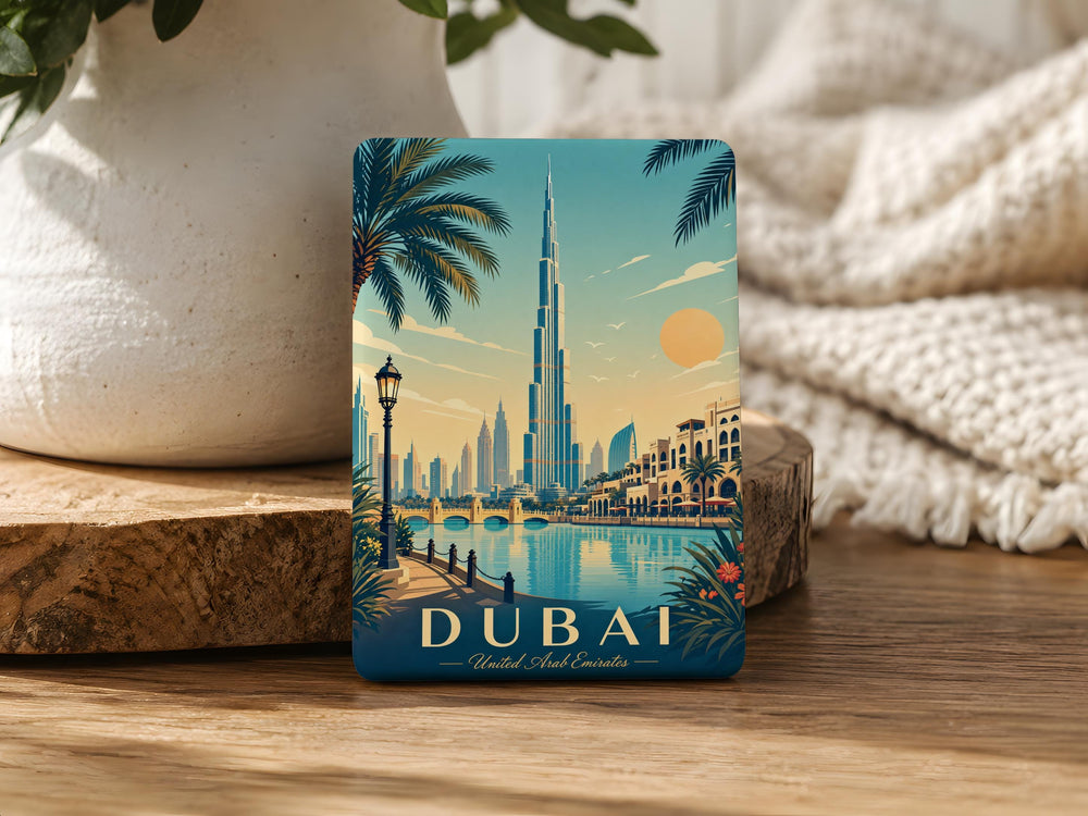 Burj Khalifa Fridge Magnet, Dubai Landmark Souvenir Magnet, UAE Travel Gift, Skyscraper Building Magnet, Dubai Decor Magnet