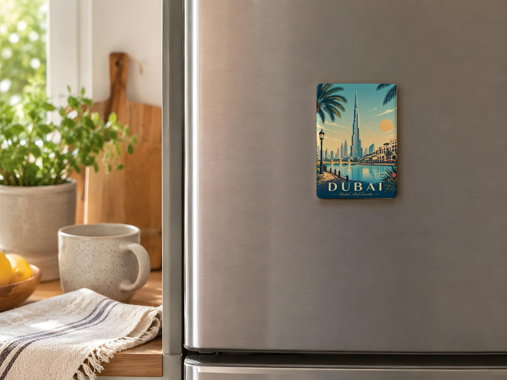 Burj Khalifa Fridge Magnet, Dubai Landmark Souvenir Magnet, UAE Travel Gift, Skyscraper Building Magnet, Dubai Decor Magnet