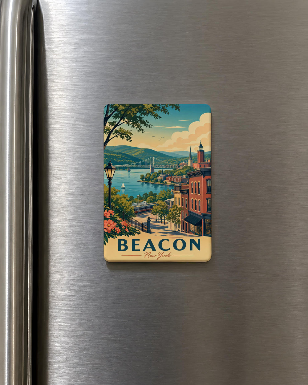 Beacon NY Fridge Magnet, Beacon New York Souvenir Magnet, Hudson Valley Travel Gift, Beacon NY Keepsake Magnet