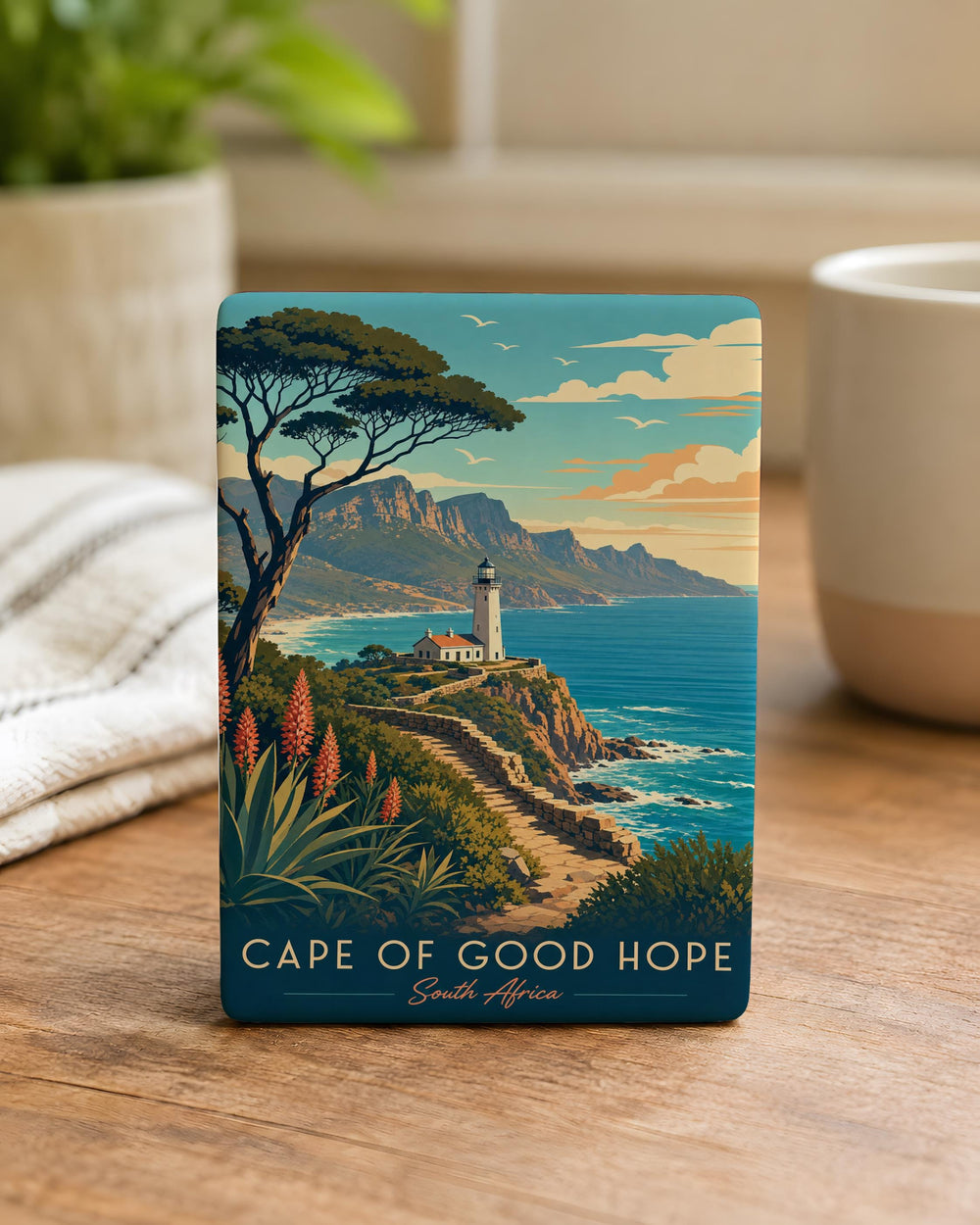 Cape of Good Hope Fridge Magnet, South Africa Landmark Souvenir, Cape Peninsula Travel Keepsake, Table Mountain Coastal Gift