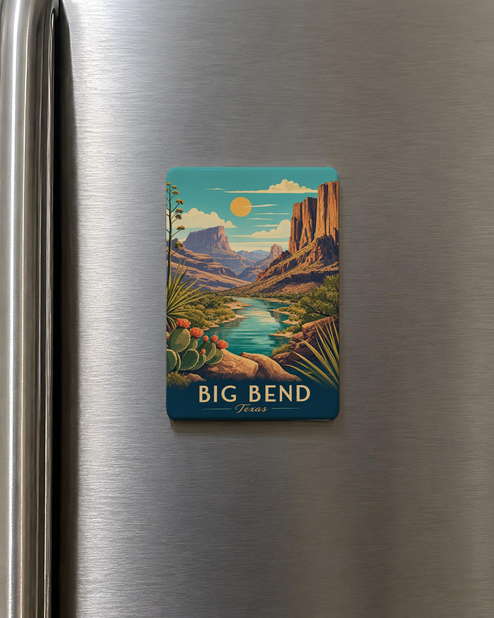 Big Bend National Park Fridge Magnet, Texas Desert Landscape Souvenir, Rio Grande Canyon Travel Keepsake Magnet