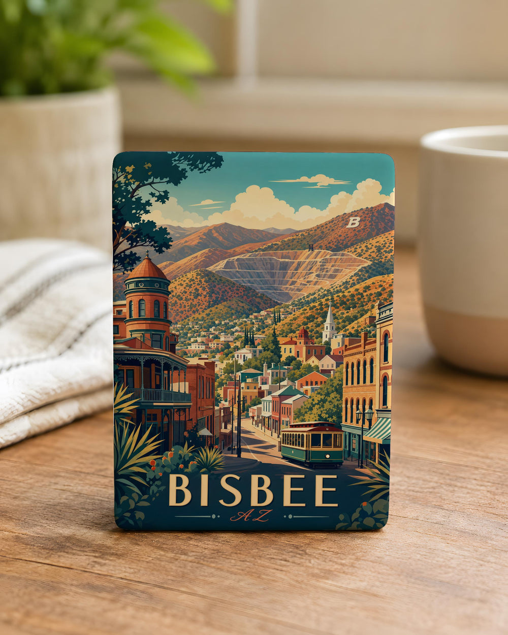 Bisbee AZ Fridge Magnet, Bisbee Arizona Souvenir Magnet, Historic Mining Town Travel Gift, Southwest Landmark Keepsake