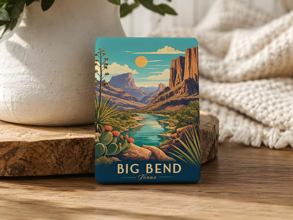 Big Bend National Park Fridge Magnet, Texas Desert Landscape Souvenir, Rio Grande Canyon Travel Keepsake Magnet