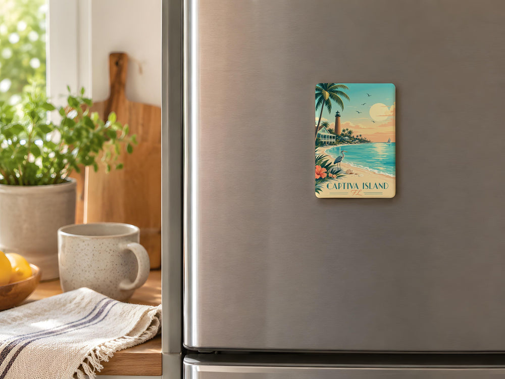 Captiva Island Florida Fridge Magnet, Captiva Island FL Souvenir Magnet, Beach Island Vacation Travel Gift Magnet