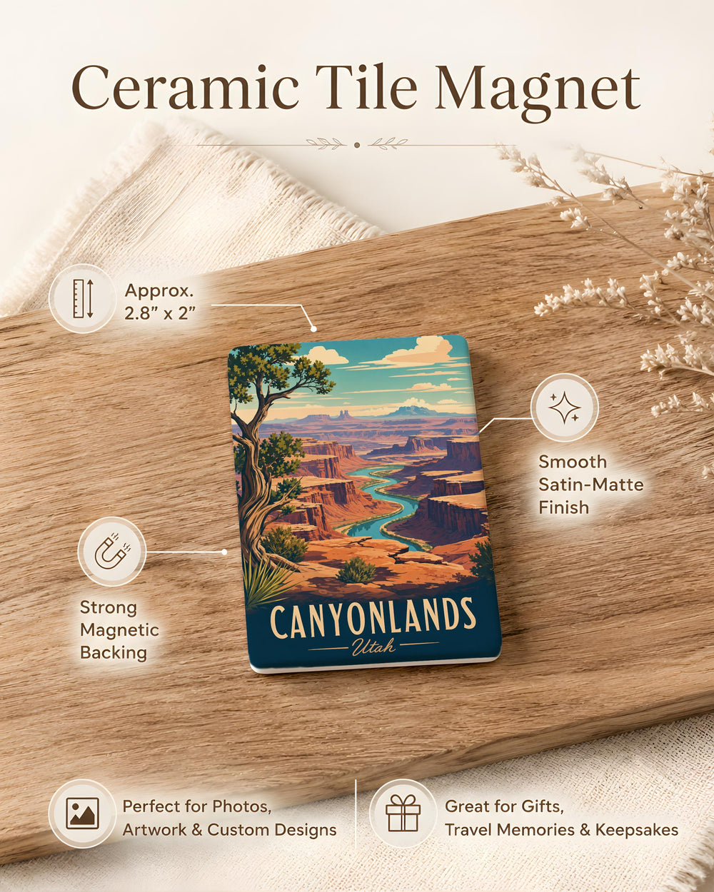 Canyonlands National Park Fridge Magnet, Utah Desert Landscape Souvenir, Outdoor Adventure Travel Keepsake Gift