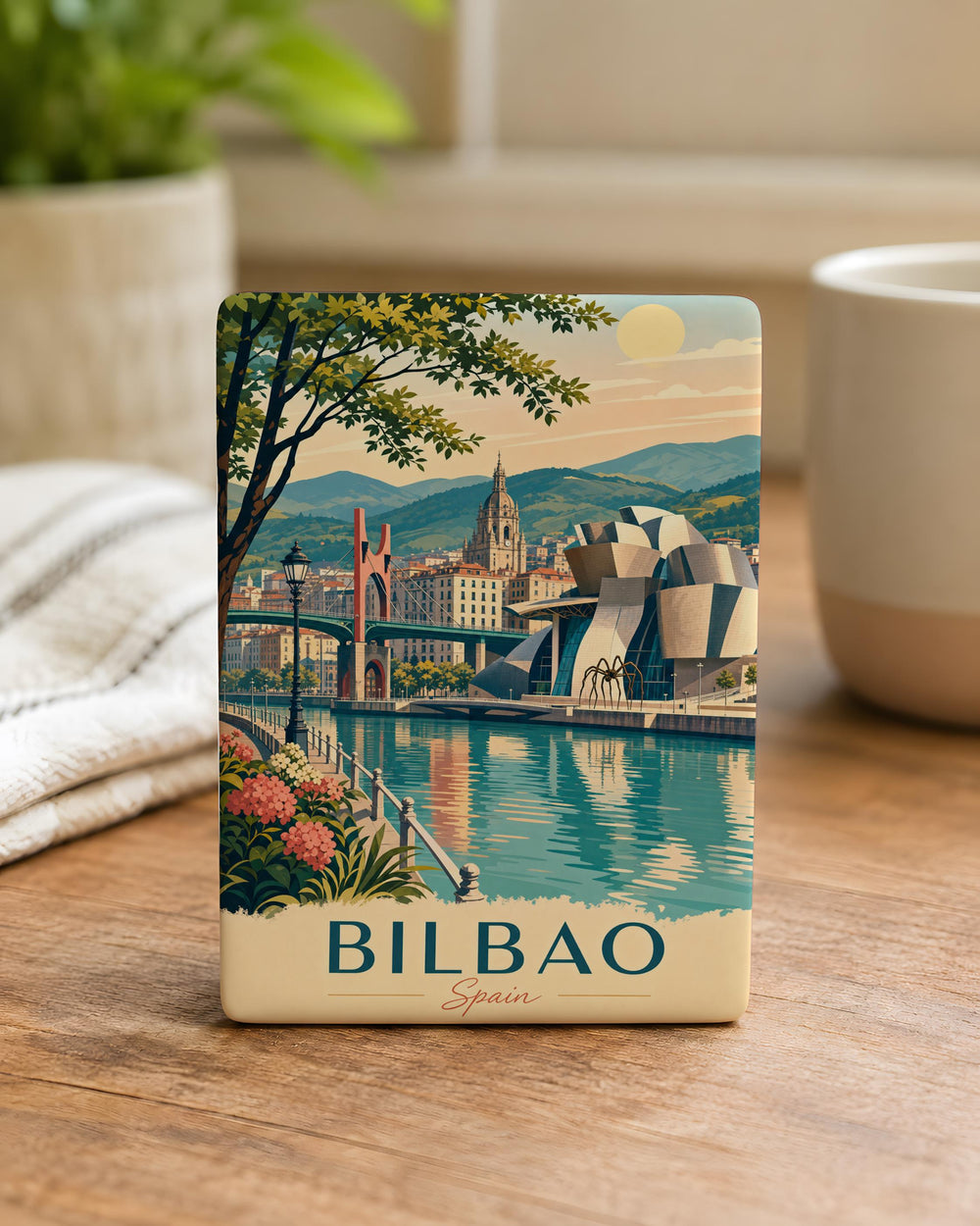 Bilbao Spain Fridge Magnet, Bilbao Souvenir Magnet, Basque Country Travel Gift, Bilbao Landmark Keepsake, Spain Vacation Memento