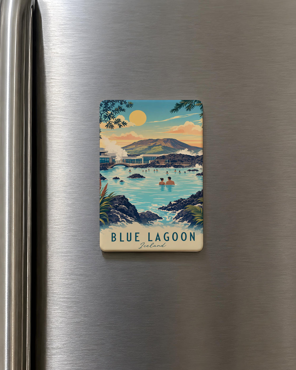 Blue Lagoon Fridge Magnet, Tropical Lagoon Scene Souvenir Magnet, Beach Vacation Refrigerator Magnet, Coastal Travel Gift