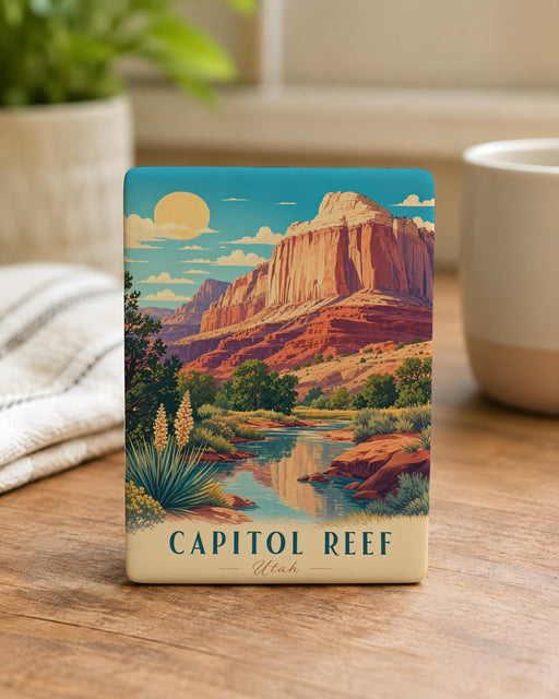 Capitol Reef National Park Fridge Magnet, Utah Scenic Travel Souvenir, Cathedral Valley Red Rock Landscape Magnet