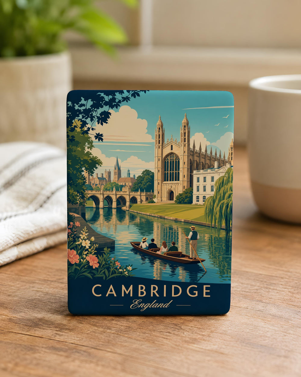 Cambridge England Fridge Magnet, Cambridge City Souvenir Magnet, Cambridge UK Travel Gift, Cambridge Landmark Magnet