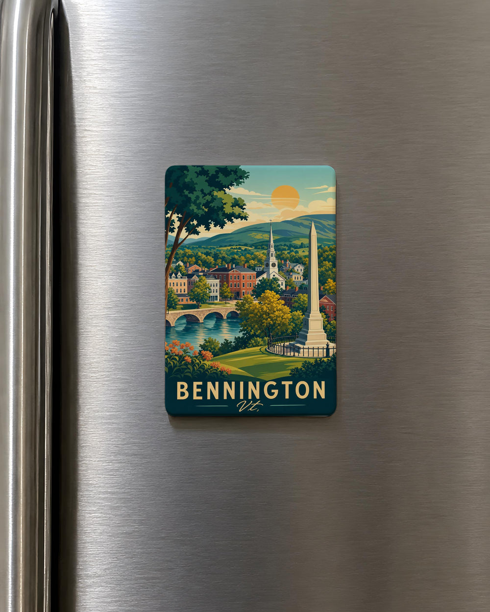 Bennington VT Fridge Magnet, Bennington Vermont Souvenir Magnet, Bennington VT Travel Gift, Vermont Keepsake Magnet