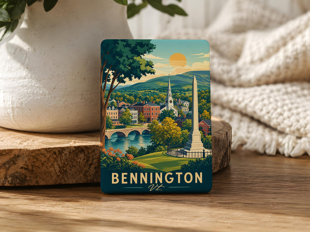Bennington VT Fridge Magnet, Bennington Vermont Souvenir Magnet, Bennington VT Travel Gift, Vermont Keepsake Magnet
