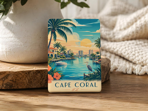Cape Coral FL Fridge Magnet, Cape Coral Florida Souvenir Magnet, Cape Coral Gift, Florida Travel Keepsake, City Magnet