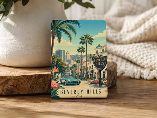Beverly Hills CA Fridge Magnet, Beverly Hills California Souvenir Magnet, Los Angeles Landmark Travel Gift Magnet