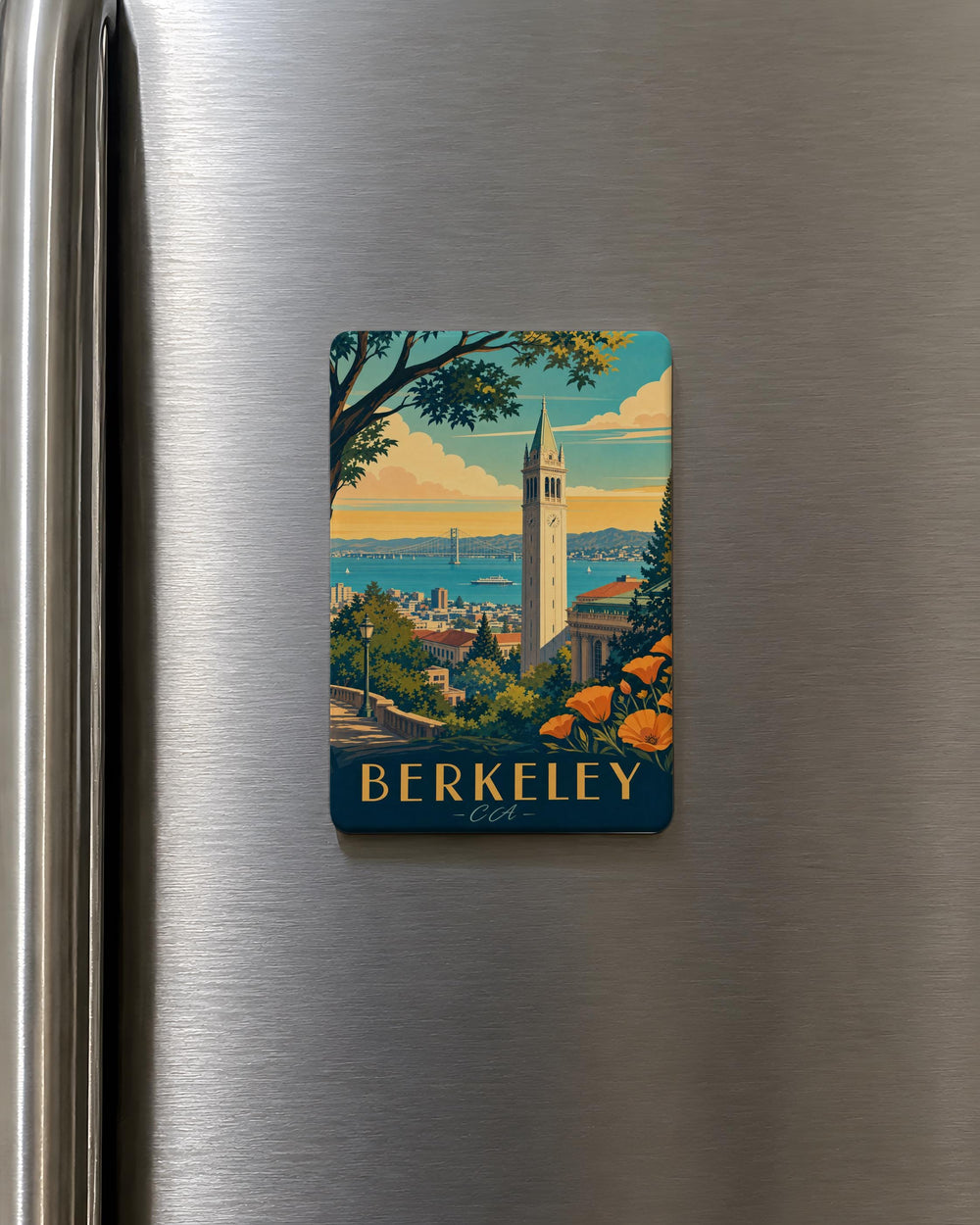 Berkeley CA Fridge Magnet, Berkeley California Souvenir Magnet, UC Berkeley Campus Landmark Gift, Bay Area Travel Keepsake