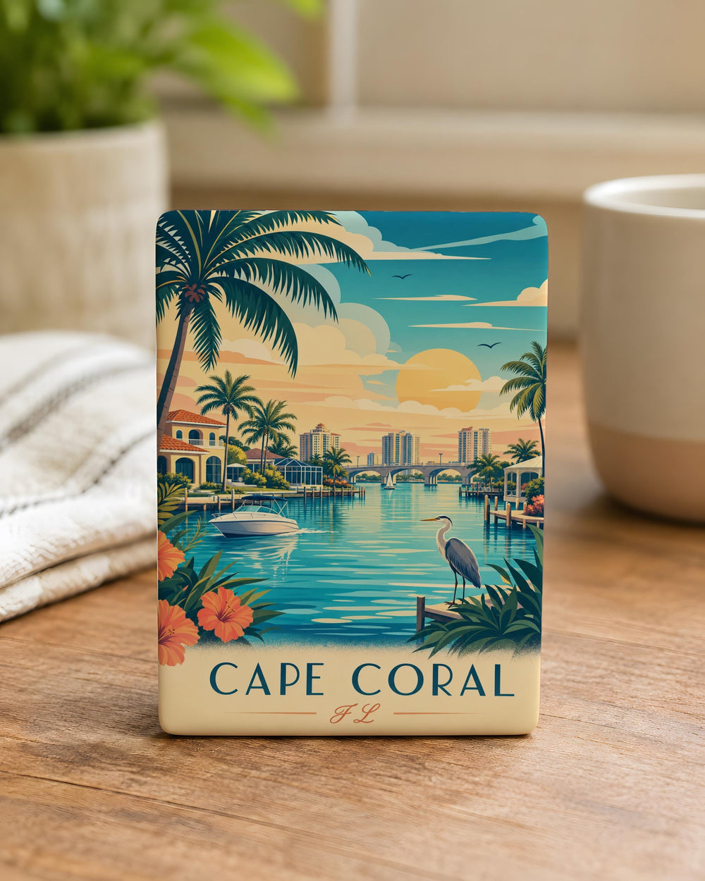 Cape Coral FL Fridge Magnet, Cape Coral Florida Souvenir Magnet, Cape Coral Gift, Florida Travel Keepsake, City Magnet