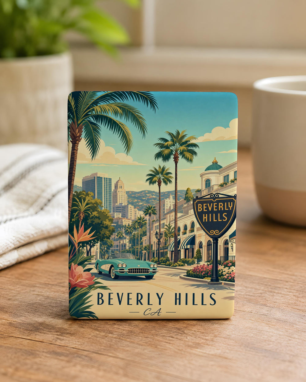 Beverly Hills CA Fridge Magnet, Beverly Hills California Souvenir Magnet, Los Angeles Landmark Travel Gift Magnet