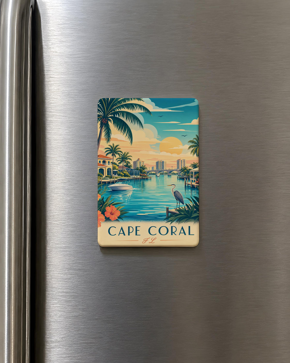 Cape Coral FL Fridge Magnet, Cape Coral Florida Souvenir Magnet, Cape Coral Gift, Florida Travel Keepsake, City Magnet