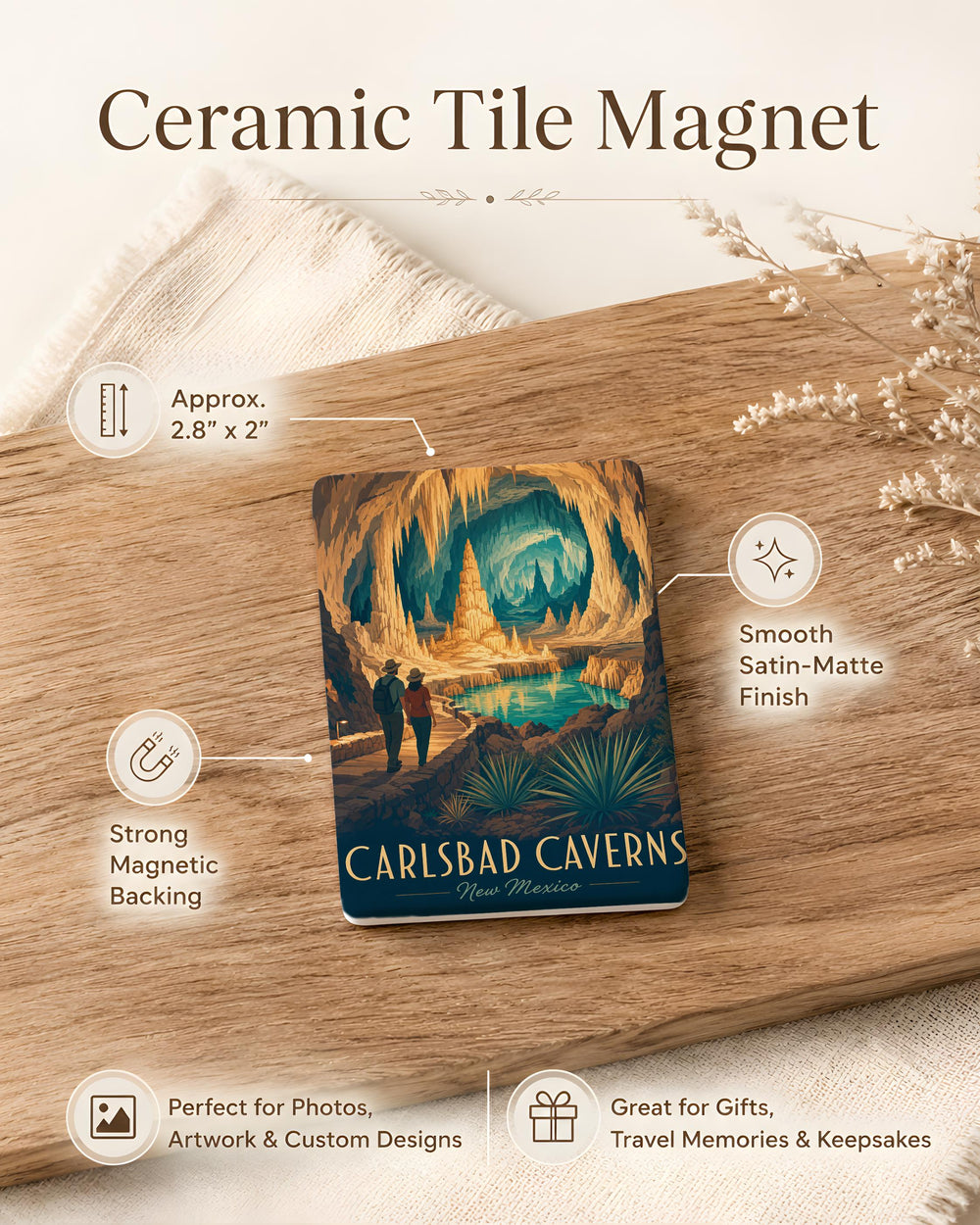 Carlsbad Caverns National Park Fridge Magnet, New Mexico Cave Landmark Souvenir, Travel Gift, Caverns Scenic Magnet