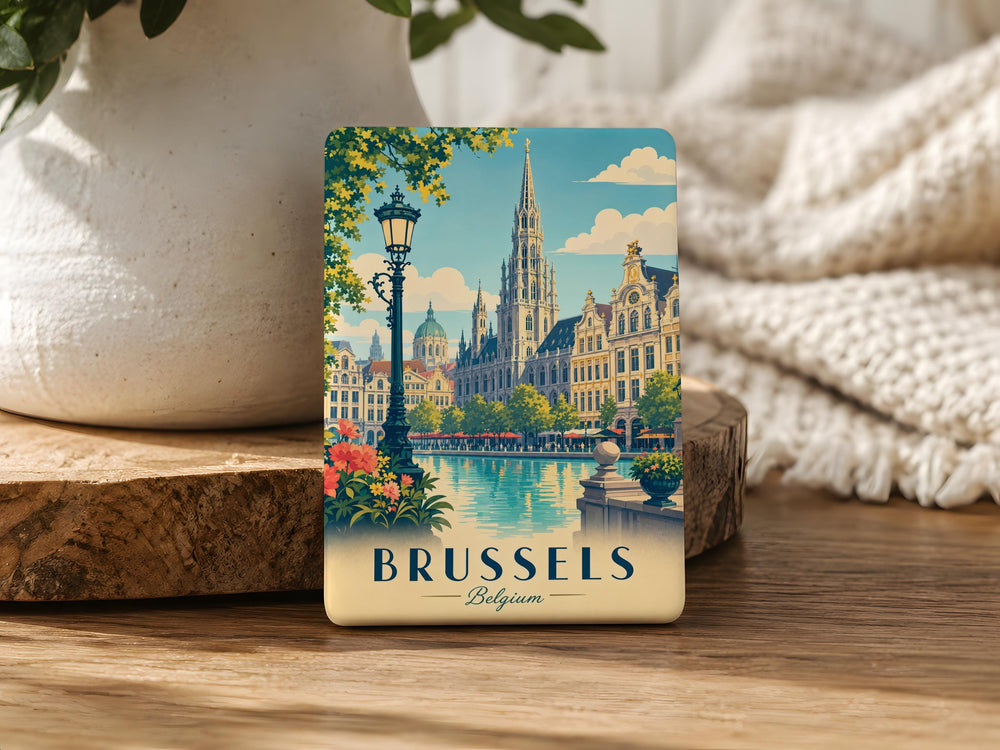 Brussels Belgium Fridge Magnet, Brussels City Landmark Souvenir Magnet, Belgium Travel Gift, Brussels Keepsake Magnet