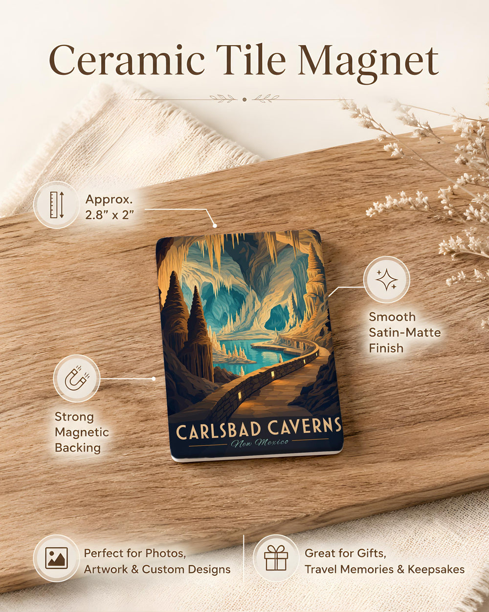 Carlsbad Caverns Fridge Magnet, New Mexico Cave Souvenir Magnet, Carlsbad Caverns National Park Magnet