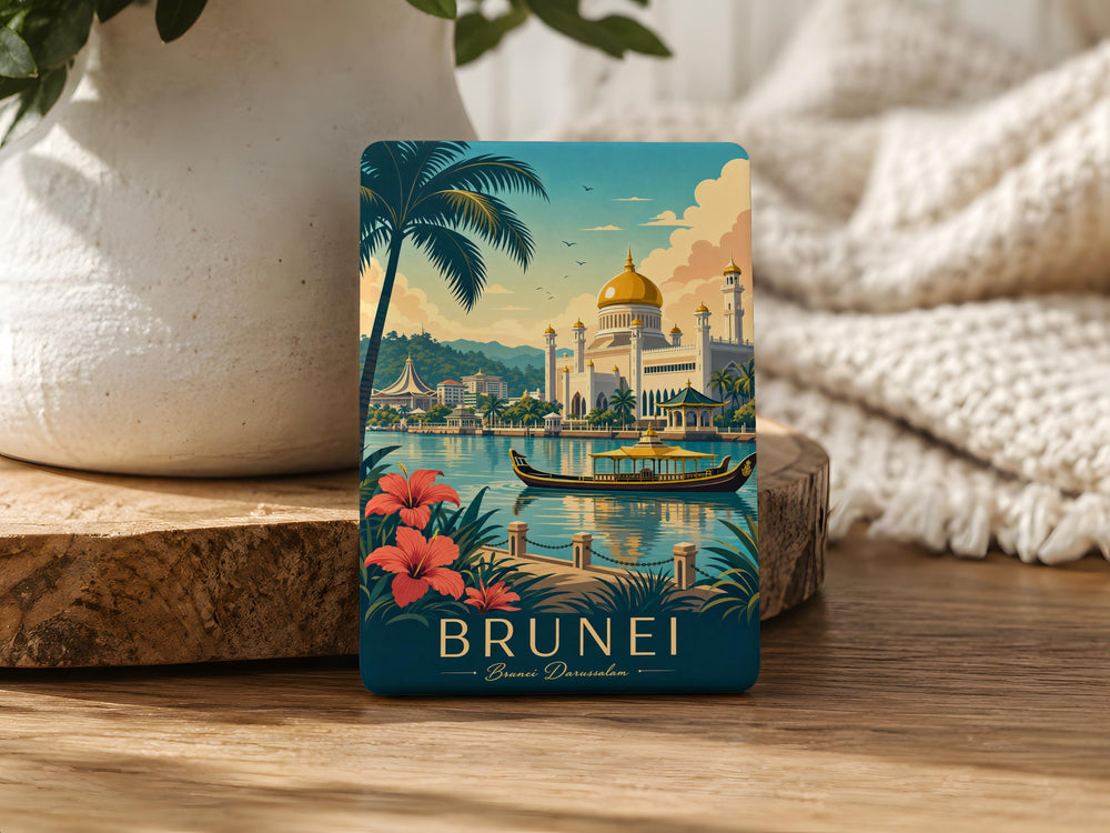 Brunei Fridge Magnet, Brunei Darussalam Souvenir Magnet, Brunei Travel Gift, Brunei Landmark Magnet, Brunei Keepsake Magnet