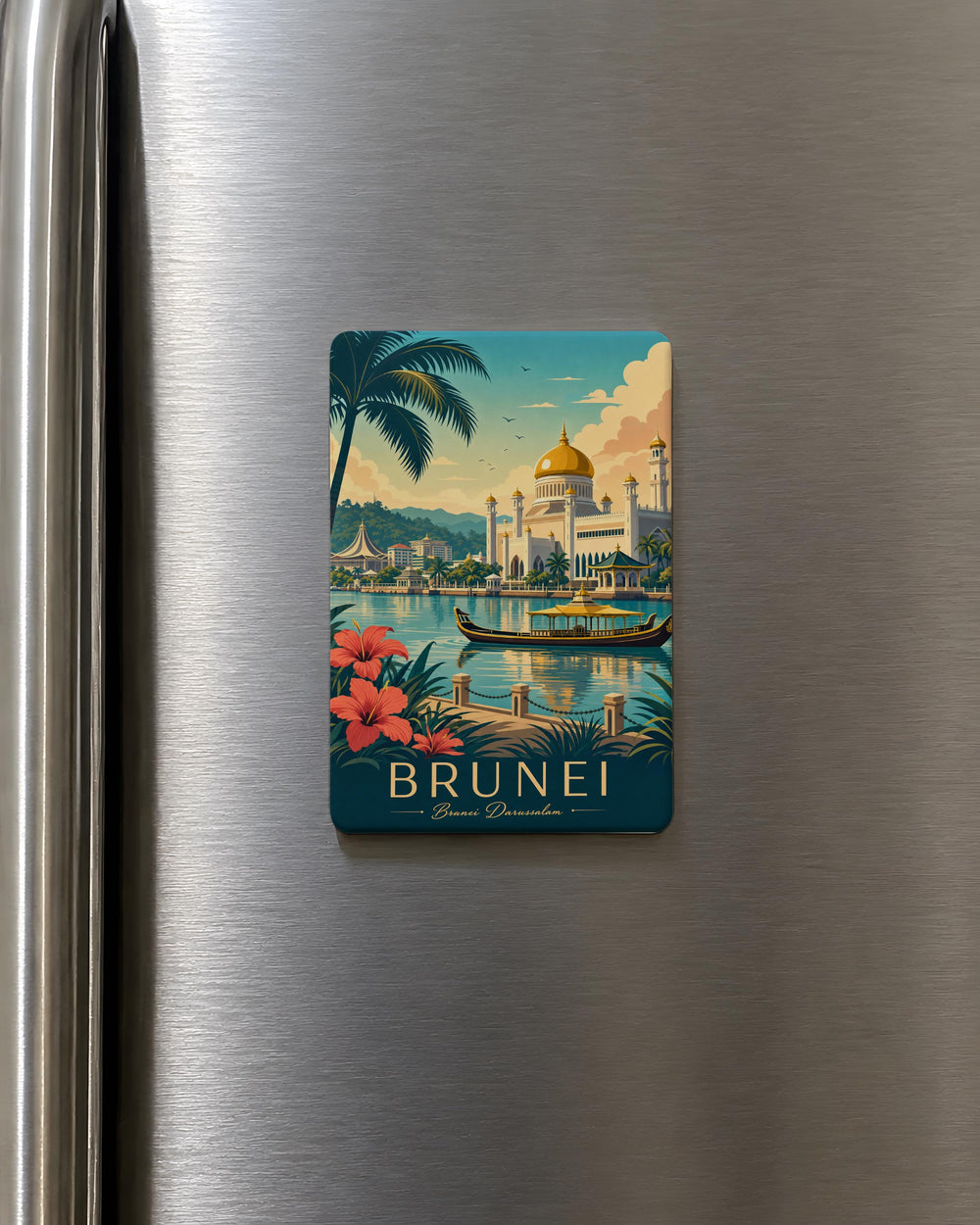 Brunei Fridge Magnet, Brunei Darussalam Souvenir Magnet, Brunei Travel Gift, Brunei Landmark Magnet, Brunei Keepsake Magnet