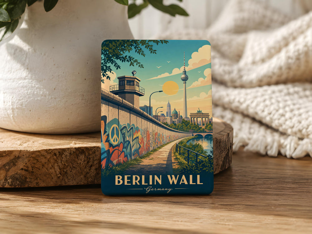 Berlin Wall Fridge Magnet, Berlin Landmark Souvenir Magnet, Germany History Travel Gift, Cold War Memorial Keepsake Magnet