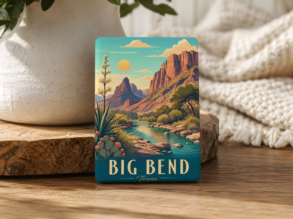 Big Bend National Park Fridge Magnet, Texas Desert Landscape Souvenir Magnet, Rio Grande Canyon Travel Keepsake Magnet