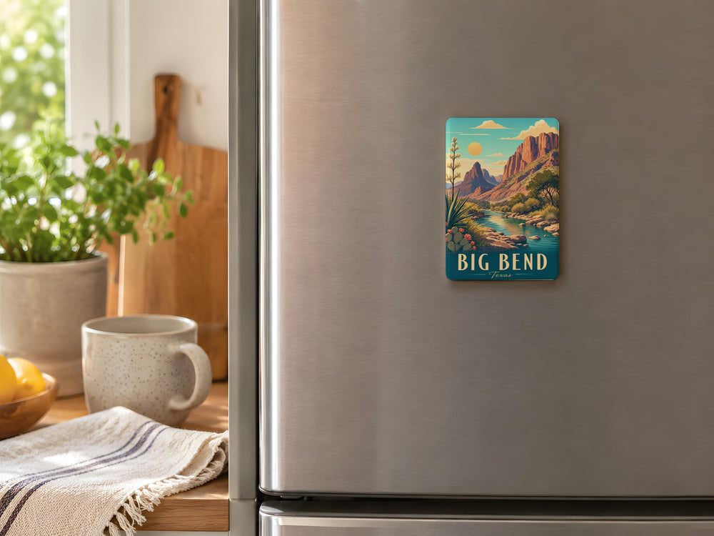 Big Bend National Park Fridge Magnet, Texas Desert Landscape Souvenir Magnet, Rio Grande Canyon Travel Keepsake Magnet
