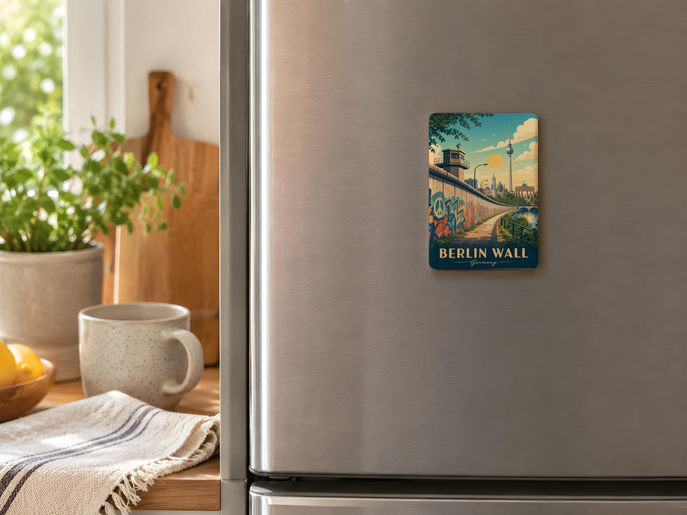 Berlin Wall Fridge Magnet, Berlin Landmark Souvenir Magnet, Germany History Travel Gift, Cold War Memorial Keepsake Magnet