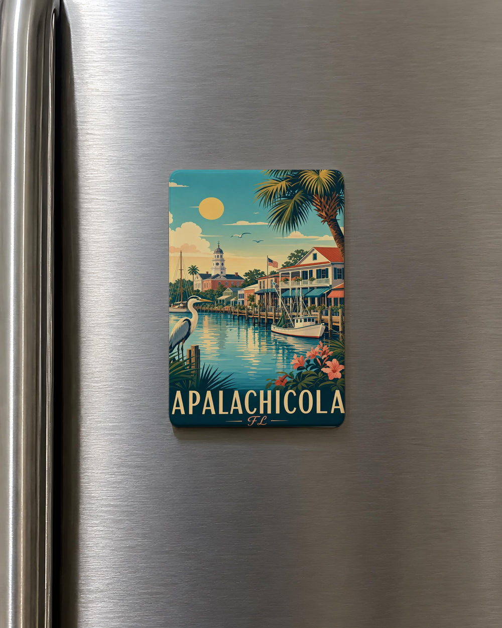 Apalachicola FL Fridge Magnet, Apalachicola Florida Souvenir Magnet, Gulf Coast Travel Keepsake, Coastal Town Gift