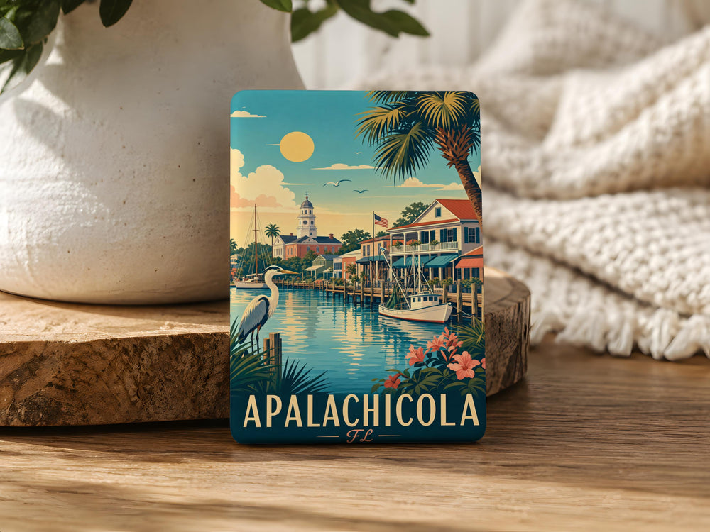 Apalachicola FL Fridge Magnet, Apalachicola Florida Souvenir Magnet, Gulf Coast Travel Keepsake, Coastal Town Gift
