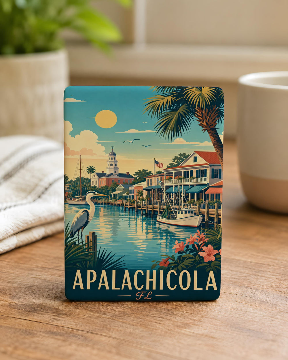 Apalachicola FL Fridge Magnet, Apalachicola Florida Souvenir Magnet, Gulf Coast Travel Keepsake, Coastal Town Gift