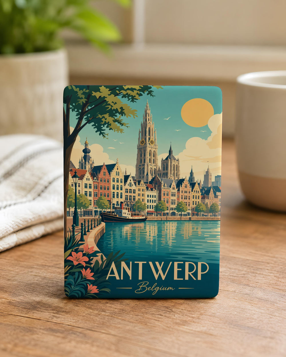 Antwerp Belgium Fridge Magnet, Antwerp Souvenir Magnet, Belgium Travel Gift, Antwerp City Landmark Magnet